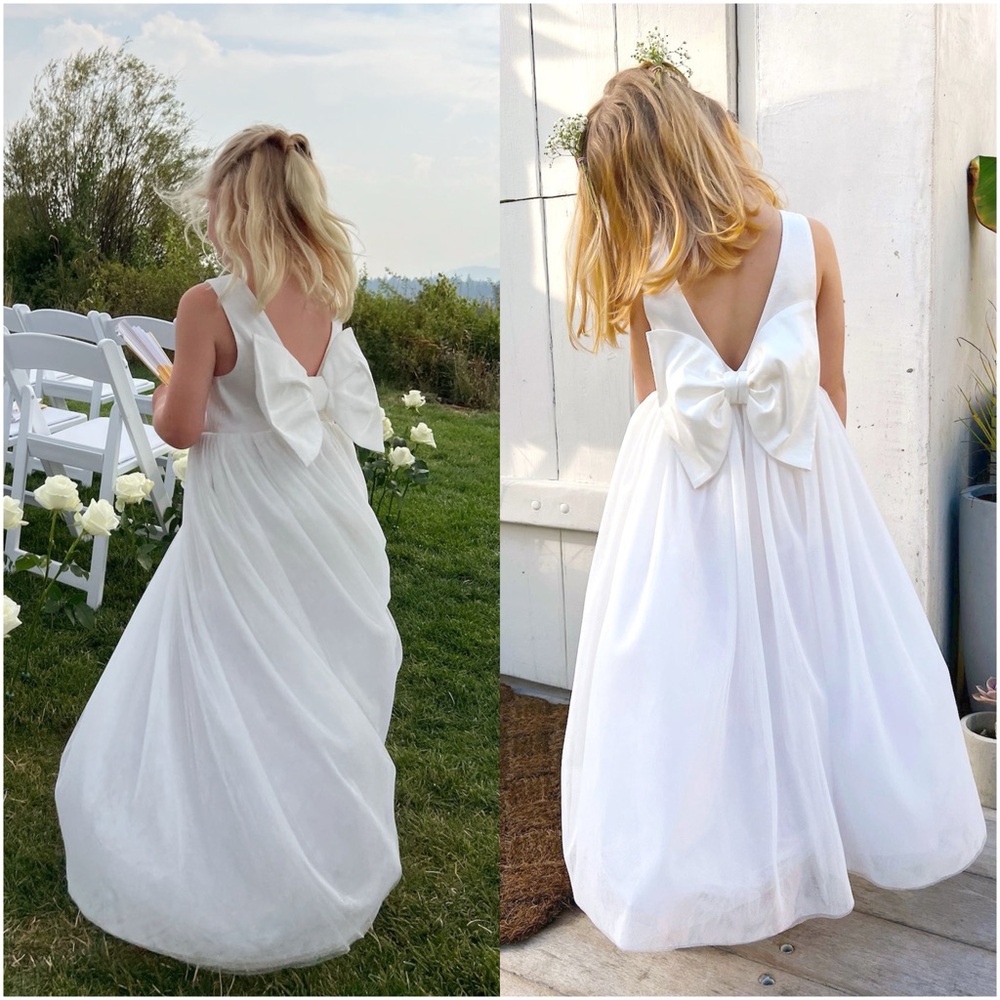 SHOW ME YOUR MUMU Flower Girl Dress In White Taffeta